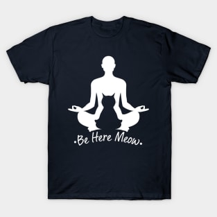 Be Here Meow Yoga With Cats Lovers Gift T-Shirt